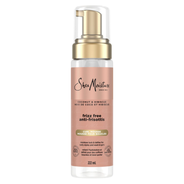 Frizz Free Mousse 237ml Spuma de par Shea Moisture Coconut Hibiscus Frizz Free Curl Mousse 221ml