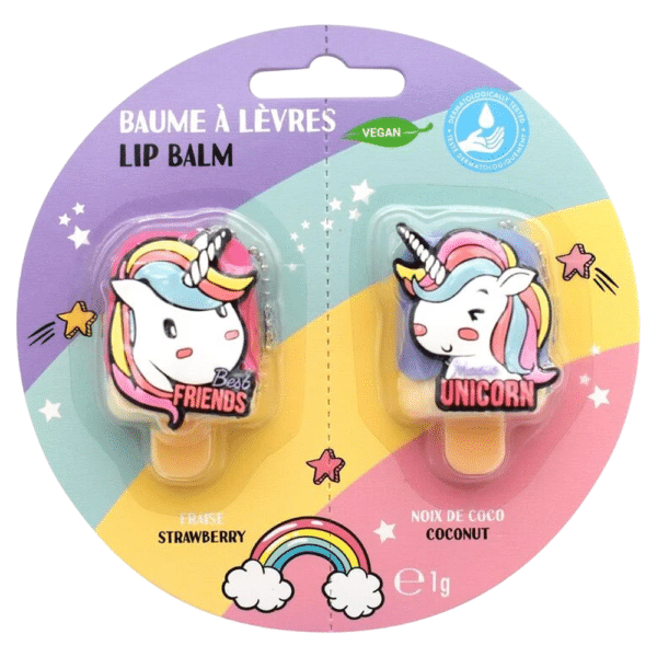 Set 2 balsamuri de buze cu arome de capsune si cocos pentru copii Girl Power, 1 g, Take Care