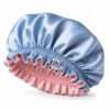 Boneta din satin reversibila DAZA Haircare Double Face Baby Blue & Pink