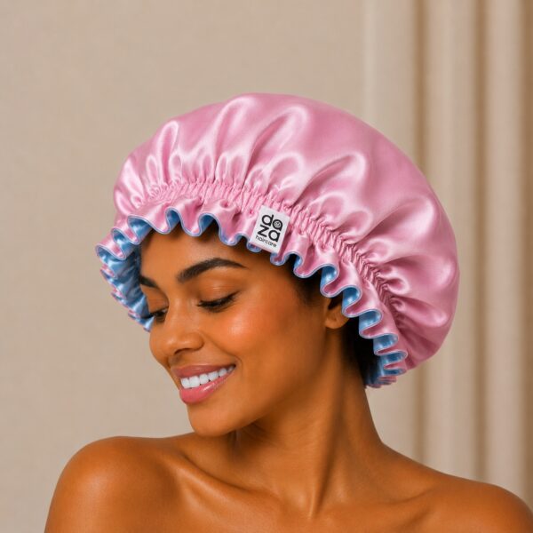 0AF04D64-9829-453D-9CEA-7ADBCE351D09_1_102_o Boneta din satin reversibila DAZA Haircare Double Face Pink - Baby Blue