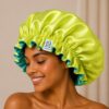 9C793989-8BDC-4A4C-84AF-C853DE362DD9_1_102_o Boneta din satin reversibila DAZA Haircare Double Face Lemon Yellow - Turquoise
