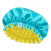 Boneta din satin reversibila DAZA Haircare Double Face Turquoise & Yellow