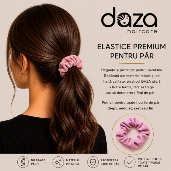 DUSTY PINK Elastic de par din satin DAZA Haircare Dusty Pink