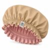 Boneta din satin reversibila DAZA Haircare Double Face Beige & Dusty Pink
