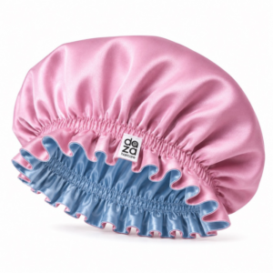 Boneta din satin reversibila DAZA Haircare Double Face Pink - Baby Blue