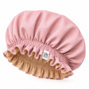 Boneta din satin reversibila DAZA Haircare Double Face Dusty Pink - Beige