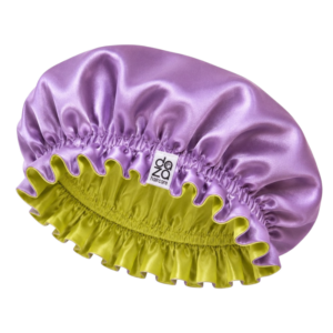 Boneta din satin reversibila DAZA Haircare Double Face Purple - Chartreuse