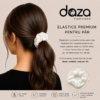 WHITE Elastic de par din satin DAZA Haircare White