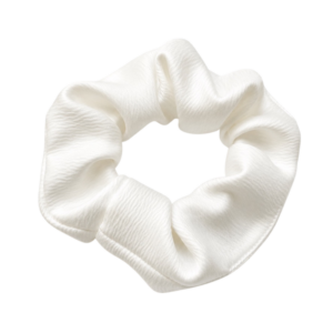 Elastic de par din satin DAZA Haircare White