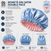 Boneta din satin reversibila DAZA Haircare Double Face Baby Blue & Pink
