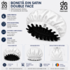 Boneta din satin reversibila DAZA Haircare Double Face White - Black