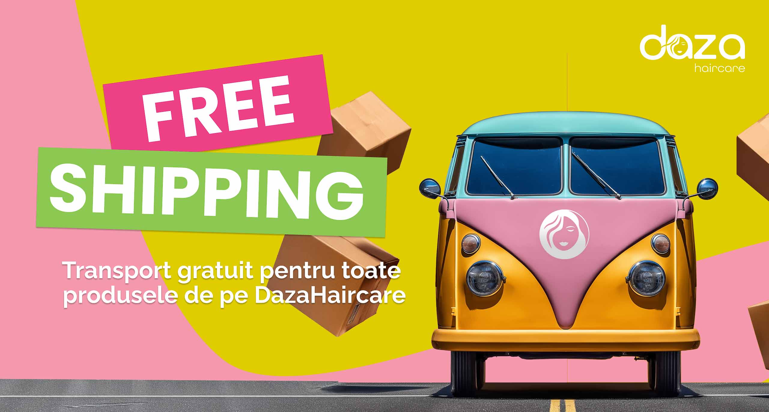 Banner campanie free shipping sale la dazahaircare