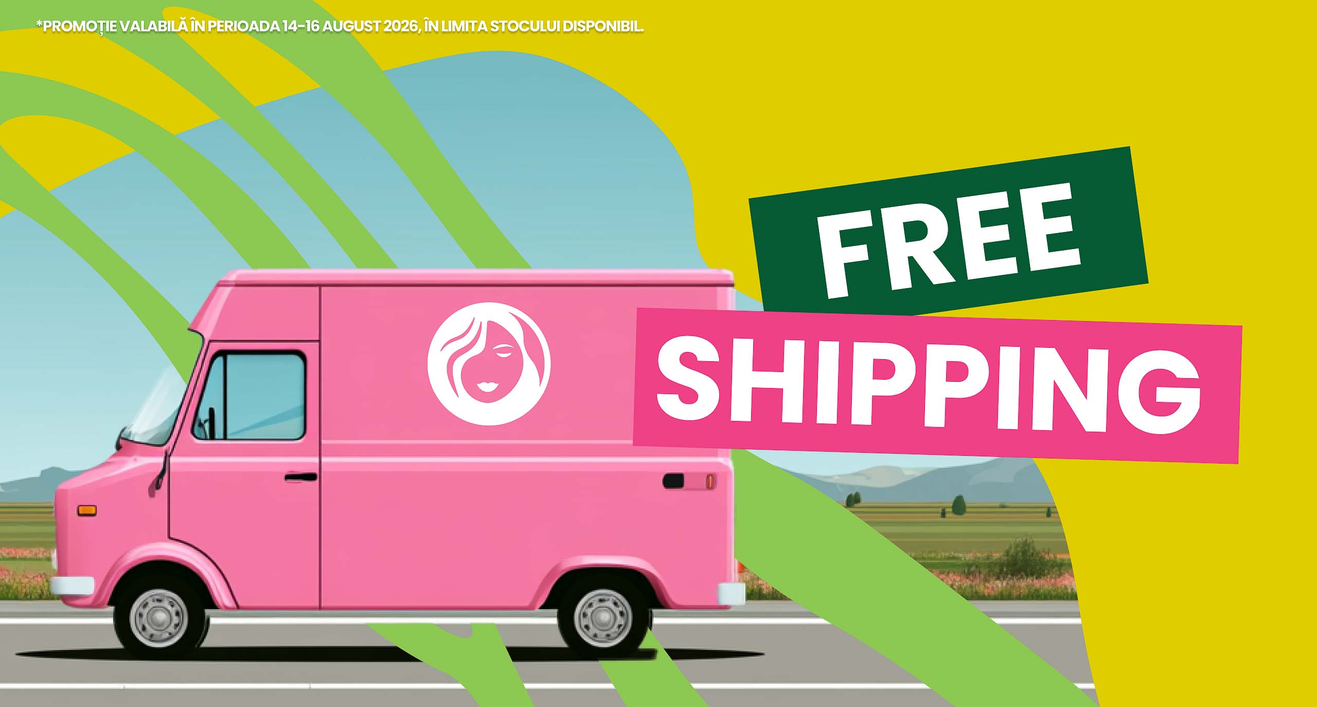 Banner campanie FREE SHIPPING la dazahaircare