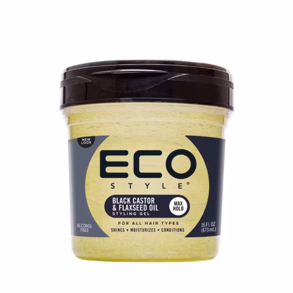 Gel de styling cu ulei de ricin negru si in pentru fixare puternica Eco Style Black Castor & Flaxseed Oil Styling Gel 473ml